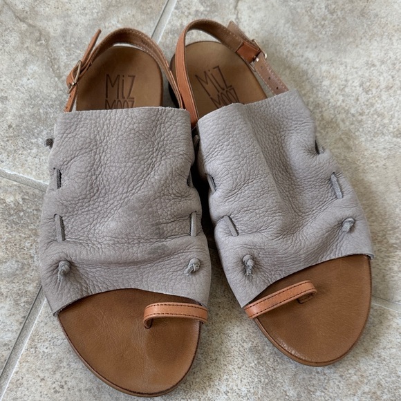 Miz Mooz Shoes - Miz Mooz Taupe and Chestnut Open-Toe Sandals